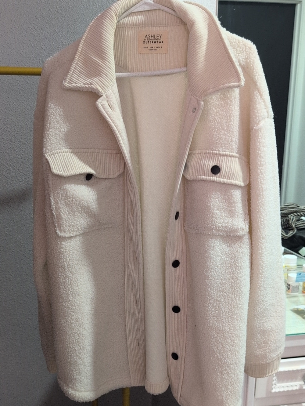 Ashley Outerwear Cream Teddy Jacket